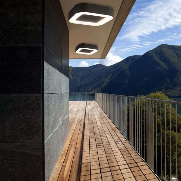 Zewnętrzna lampa sufitowa PUEBLA 9513 kwadratowa LED 12W IP54 grafitowa zdjęcie 2