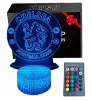 LAMPKA NOCNA 3D CHELSEA LONDYN HERB LED 16 KOLORÓW PODSTAWKA USB + PILOT