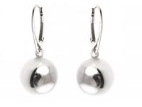 ELEGANCKIE WISZĄCE SREBRNE KOLCZYKI DUŻE GŁADKIE KULKI KULE 10MM BALLS