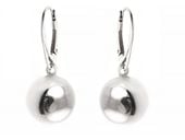 ELEGANCKIE WISZĄCE SREBRNE KOLCZYKI DUŻE GŁADKIE KULKI KULE 10MM BALLS