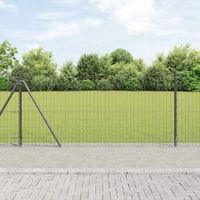 Ogrodzenie z słupkiem Szary 1 x 25 m Stal i PVC