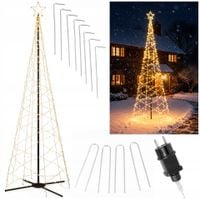 DUŻA ŚWIECĄCA CHOINKA LED FIGURA ŚWIETLNA XXL CIEPŁY BIAŁY DEKORACJA 300cm