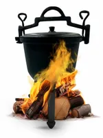 KOCIOŁEK GARNEK ŻELIWNY MYŚLIWSKI STOJĄCY MOCNY 4L DUŻY