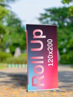 Roll up DUŻY SYSTEM WYSTAWIENNICZY TWOJE LOGO baner Z PROJEKTEM 120x200 cm