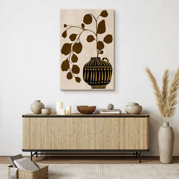 Obraz Na Płótnie Liście Azteckie Wzory Martwa Natura Styl Boho 40cm x 60cm zdjęcie 7