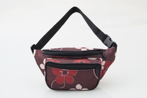 NERKA saszetka biodrówka damska brązowa N006 kwiaty na Arena.pl