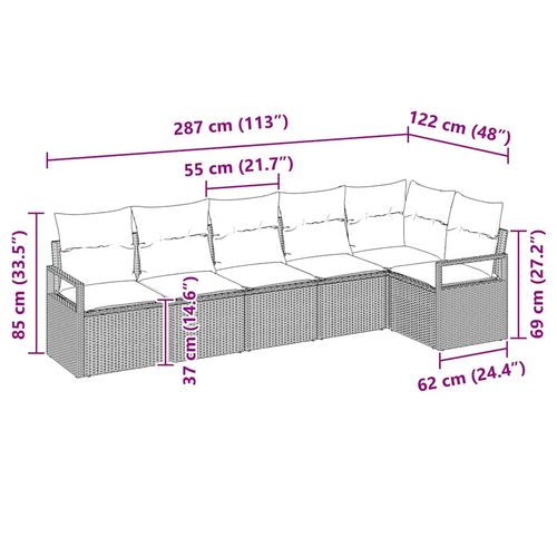 Zestaw Sof 6 pcs Czarny polirattan na Arena.pl