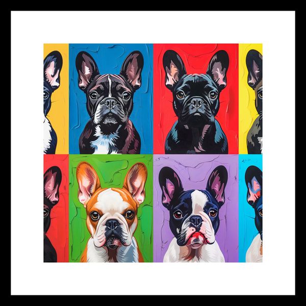 Plakat 30x30cm Buldogi Francuskie zdjęcie 3