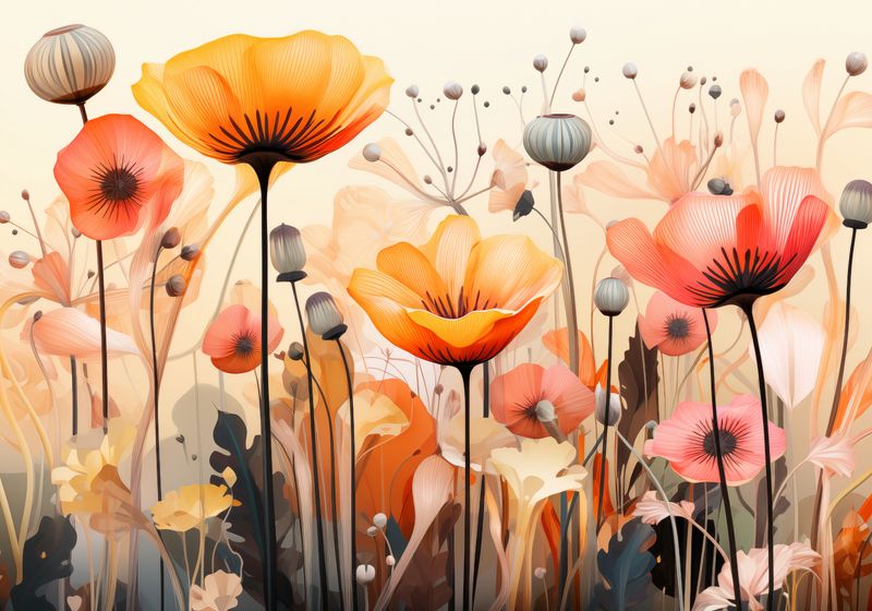 Plakat 100x70cm Taneczne Maki zdjęcie 1