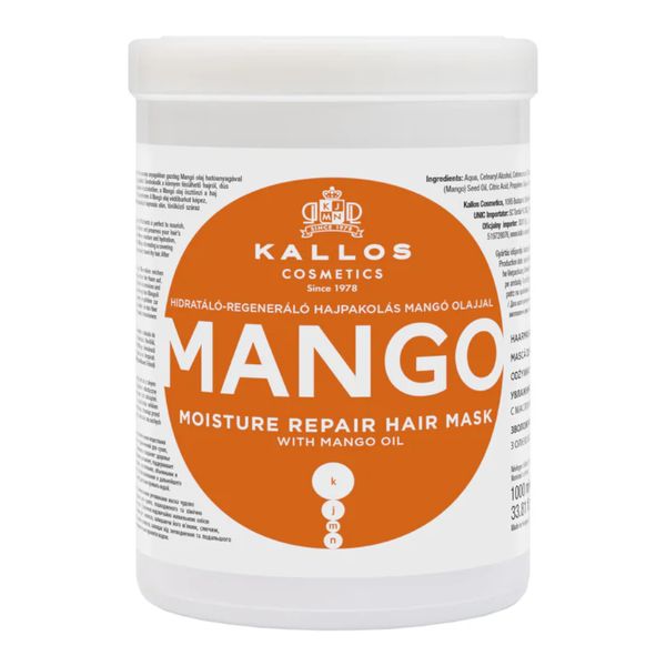 Kallos Mango Regenerująca maska z olejkiem mango 1000ml zdjęcie 1