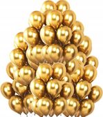 Balony metalik złote CHROM DUŻE 100 szt 10 cali CIEPŁE ZŁOTO Komunia Wesele