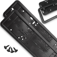 RAMKI POD TABLICE REJESTRACYJNA METAL CZARNY MAT RAMKI DO TABLIC KOMPLET RAMEK