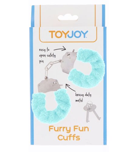 Kajdanki z futerkiem - błękitne na Arena.pl