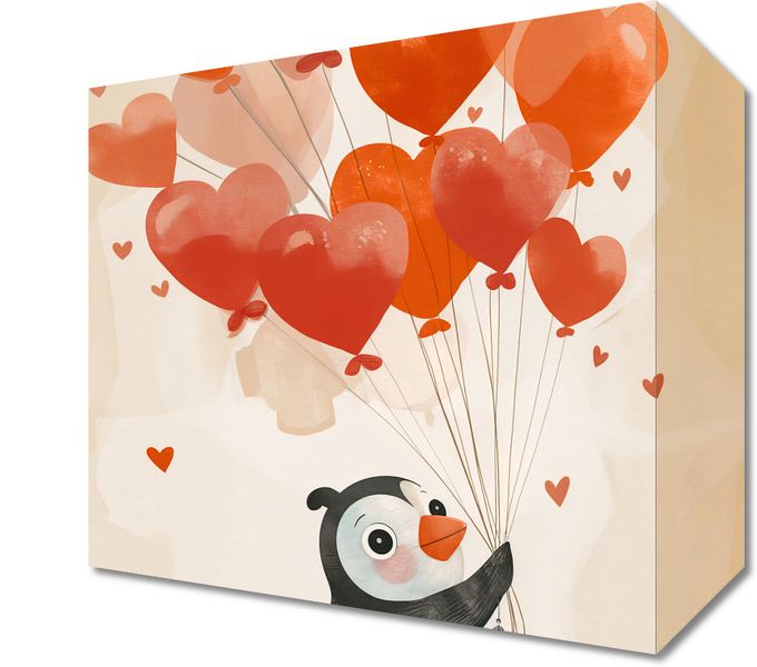 Obraz 20x20cm Pingwinek z Balonami zdjęcie 1