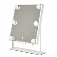 LUSTRO LED z głośnikiem i ładowarką OBROTOWE metal
