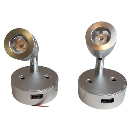 Lampka LED Ścienna 12 V Zestaw 2 szt Srebrne na Arena.pl