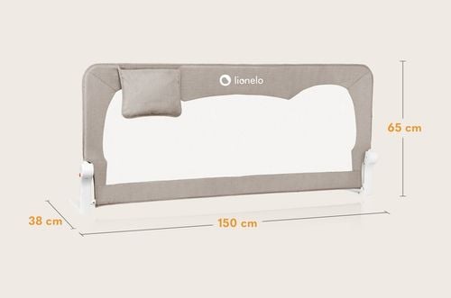 Barierka BRAMKA ZABEZPIECZAJĄCA do łóżka WYSOKA 150x66cm BEŻ Lionelo na Arena.pl