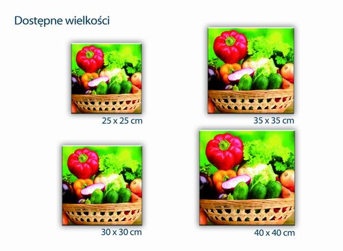 SZKLANA DESKA KUCHENNA 40x40 415h Warzywa na Arena.pl