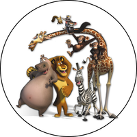 Opłatek na tort Król Lew Madagaskar Pingwiny Żyrafa Zwierzęta Tekst Gratis