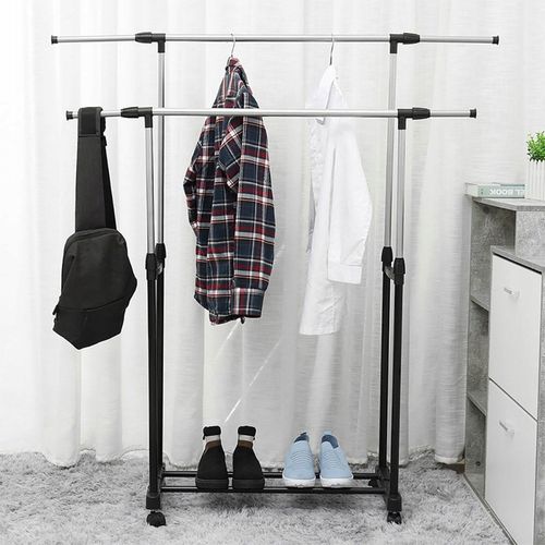 PODWÓJNY WIESZAK METALOWY TELESKOPOWY REGULOWANY SZAFA NA UBRANIA na Arena.pl