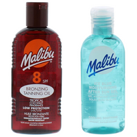 Malibu Olejek Do Opalania SPF8 200ml + Żel Po Opalaniu 100ml