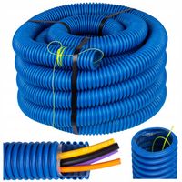 RURA KARBOWANA AROT 50mm 10m PESZEL DO ZIEMI Z PILOTEM NIEBIESKA DVR RDG