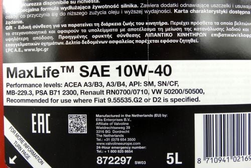 OLEJ VALVOLINE MAXLIFE 10W-40 5L na Arena.pl