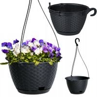 dspw230-s433 doniczka donica wisząca o 23 cm rattanowa antracyt