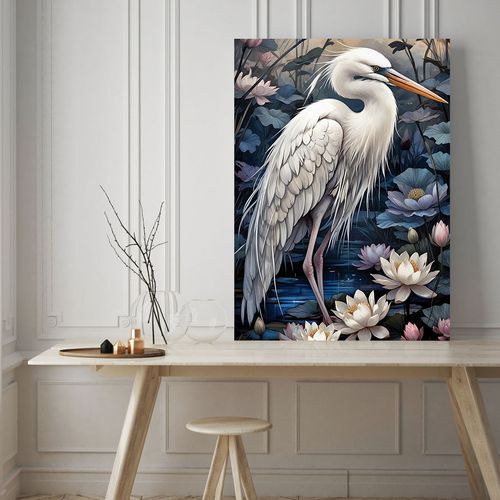 Obraz na płótnie ptak w kwiatach 50x70 cm na Arena.pl