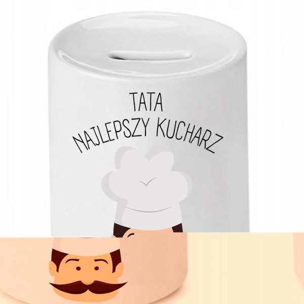 Skarbonka Dla Taty Tata Najlepszy Kucharz Prezent Z Nadrukiem Ze Zdjęciem zdjęcie 1