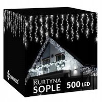 LAMPKI SOPLE 1500 LED ZEWNĘTRZNE IP44 KURTYNA 67M ZIMNE BIAŁE ŚWIĄTECZNE