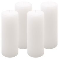 Zestaw świec rustykalnych, 20 cm, Ø 7,5 cm, biały, 4 szt.