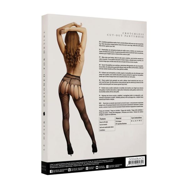 Crotchless Cut-Out Pantyhose - One Size zdjęcie 3