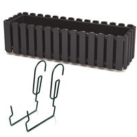 Doniczka + uchwyt skrzynka balkonowa 18x58x16,2 cm antracytowy