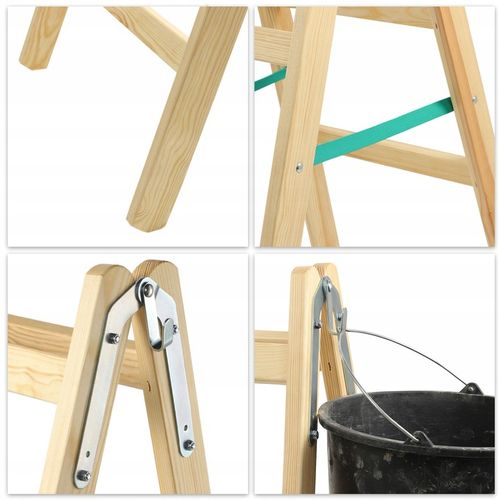 DRABINA DREWNIANA MALARSKA ROZSTAWNA 2x5 SZCZEBLI DWUSTRONNA 150kg na Arena.pl