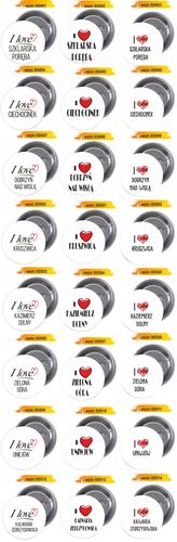 Przypinki buttony I LOVE SANDOMIERZ z grafiką na Arena.pl