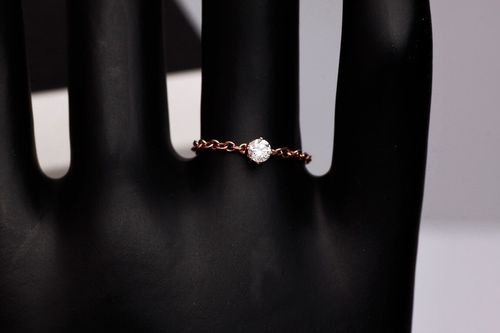 Złoty pierścionek PCR1013 - Diament na Arena.pl