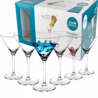 ALTOM DIAMOND KIELISZKI DO MARTINI DRINKÓW KOKTAJLI KOMPLET 260 ML 6 SZTUK