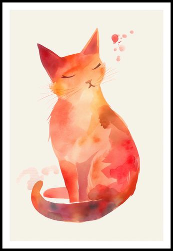 Plakat 61x91,5cm Akwarelowy Kot na Arena.pl