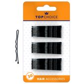 TOP CHOICE Wsuwki do włosów czarne karbowane 48mm 30 sztuk
