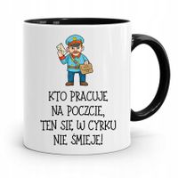 Kubek Czarny Dla Listonosza W Cyrku Nie Śmieje Z Nadrukiem Ze Zdjęciem