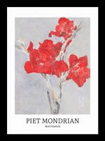Plakat 13x18cm Design Red Gladioli, Mondrian Vintage do Salonu