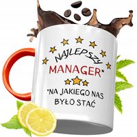 Kubek Pomarańczowy Dla Managera Prezent Z Nadrukiem Ze Zdjęciem