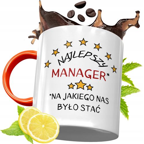 Kubek Pomarańczowy Dla Managera Prezent Z Nadrukiem Ze Zdjęciem na Arena.pl