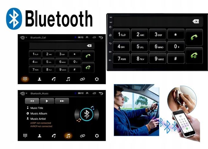 RADIO 2 DIN RDS BLUETOOTH ANDROID AUTO CARPLAY USB 7 CALI 4X50W zdjęcie 8