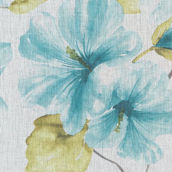 Firana gotowa na taśmie SOFIA 140x270 biała niebieska w kwiaty zdjęcie 7