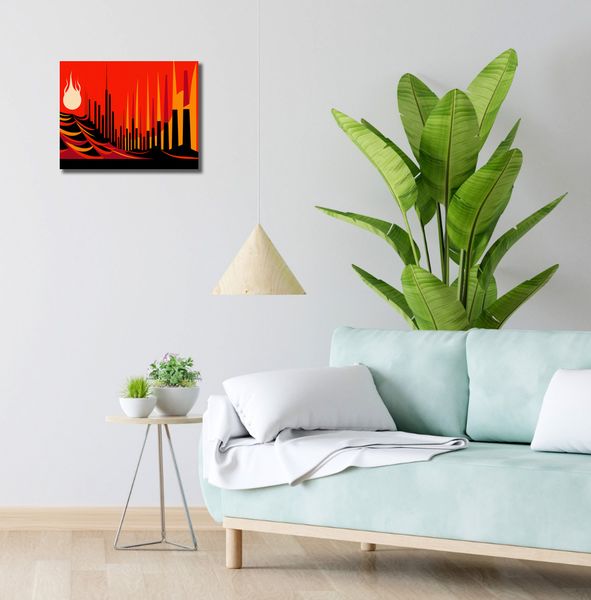 Obraz 40x30cm Miejski Krwisty Ogień zdjęcie 2