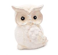 SOWA CERAMICZNA BIAŁA FIGURKA DEKORACJA GLAMOUR