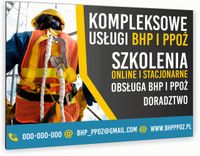 nadruk UV TABLICZKA reklamowa aluminiowa dibond 40x30 USŁUGI BHP PPOŻ
