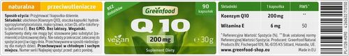 Greenfood Koenzym Q10, 200 mg czystego Q10 (!), 90 kapsułek, wegański. na Arena.pl